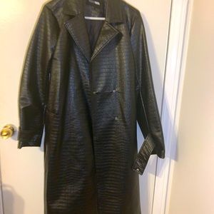 Leather trench coat